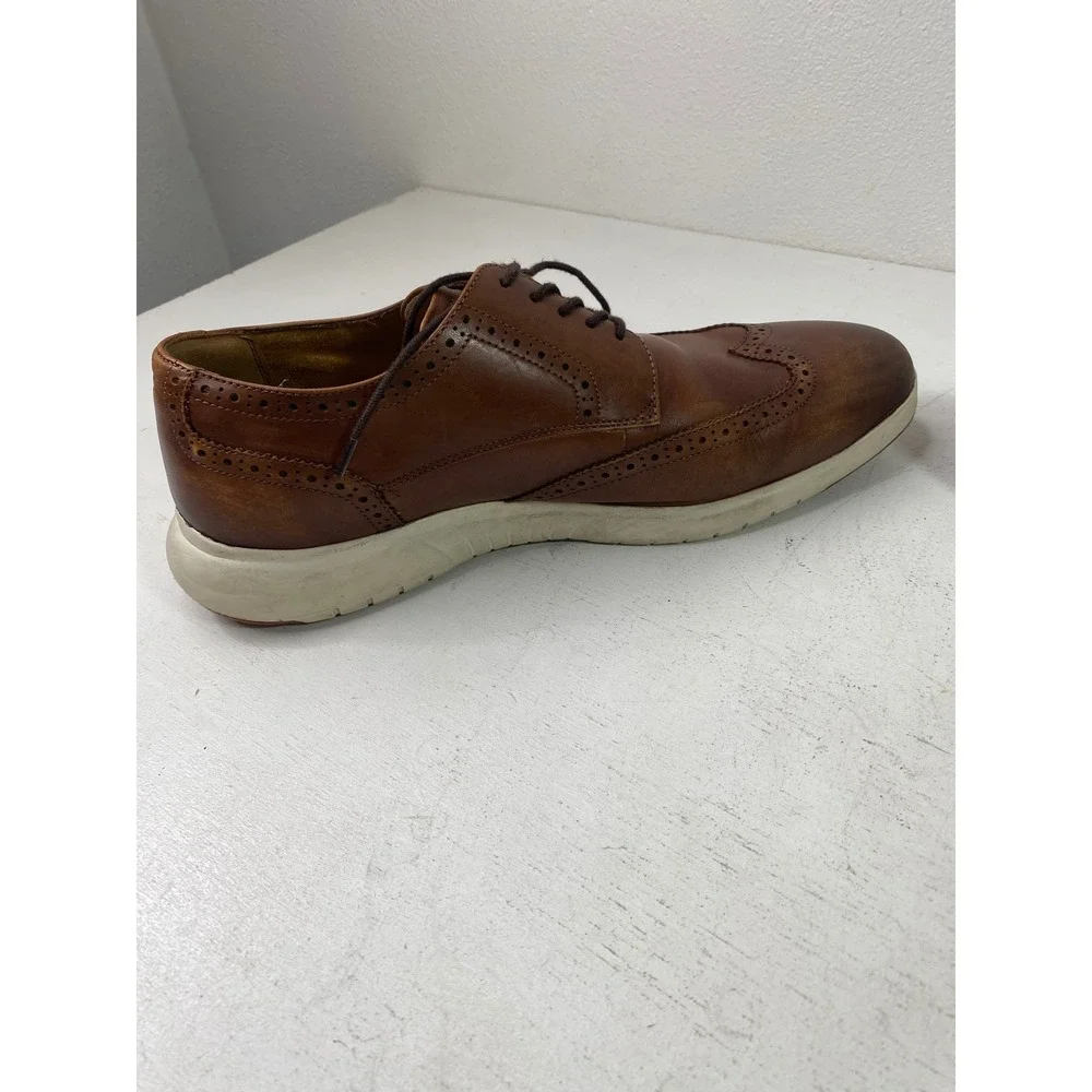 Florsheim Mens 10M Leather Brown Wingtip Oxford Dress Shoes Comfortech